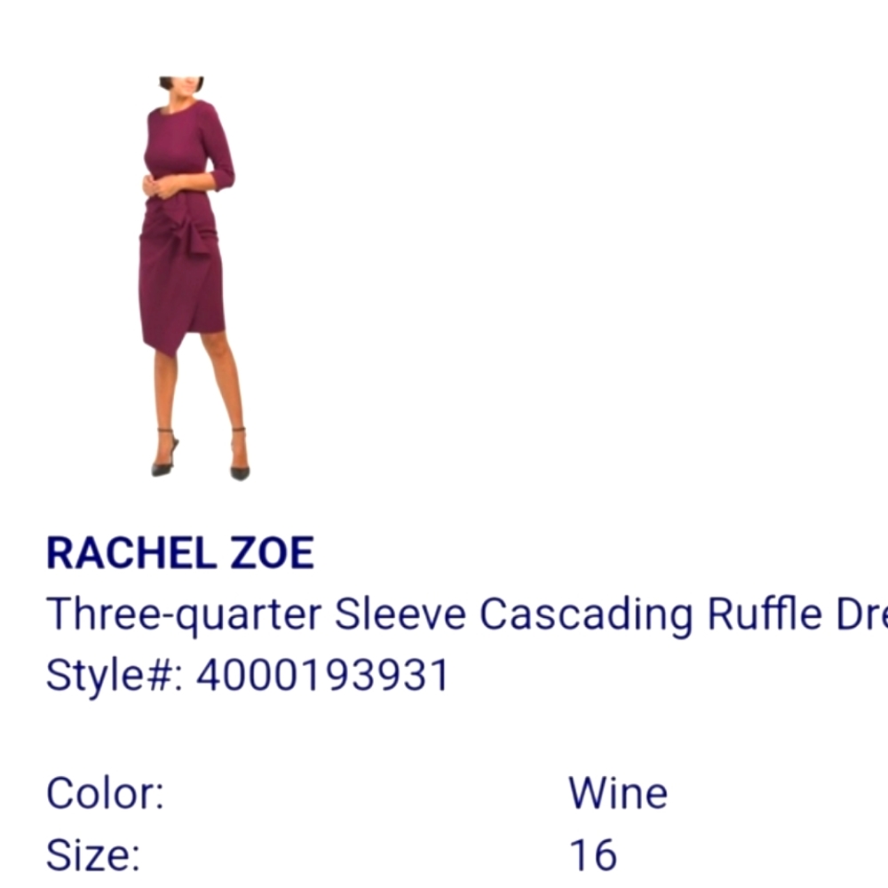 Brand new with tags Rachel Zoe dress size 16 wine color